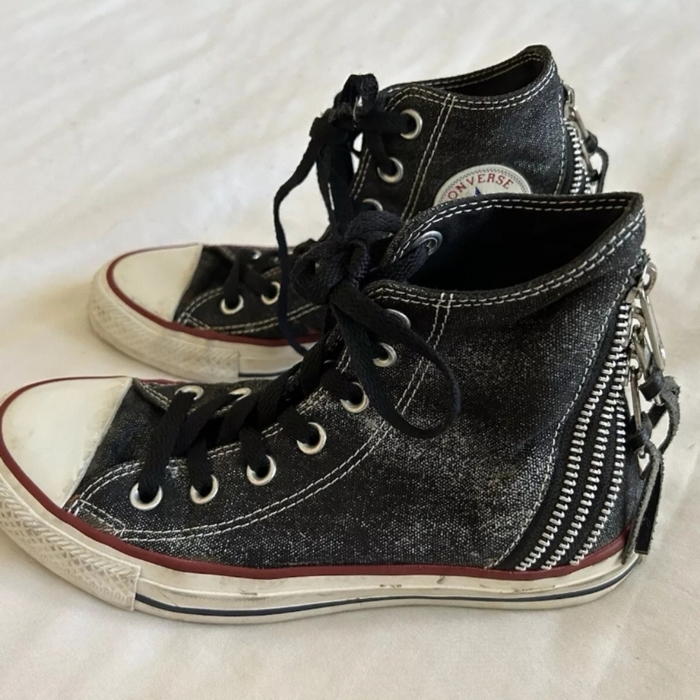 Converse Gray High-Top Zipper Sneakers